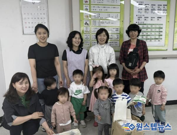 예꼬몬테소리어린이집, 우유팩 모아 수원시 영통구 매탄4동에 전달