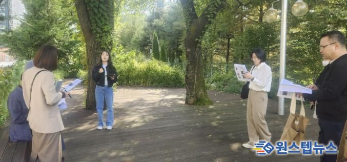 시온고등학교 학교숲 현장평가 모습