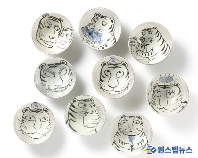 마그나갤러리 전시 참여작가 작품_허상욱, 분청 은채 호랑이 사발.