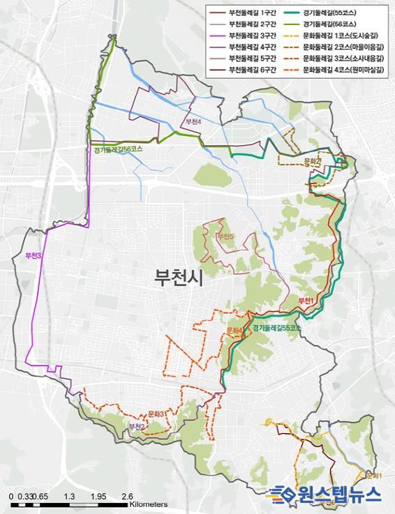 경기도 부천 둘레길 총괄도