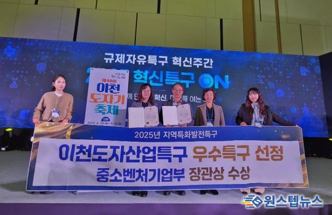 이천시 도자산업특구, ‘2025년 우수특구’ 중소벤처기업부장관상 수상