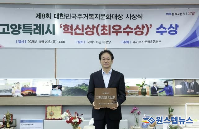 ‘제8회 대한민국주거복지문화대상’혁신상(최우수상) 수상 기념촬영_이동환 고양특례시장