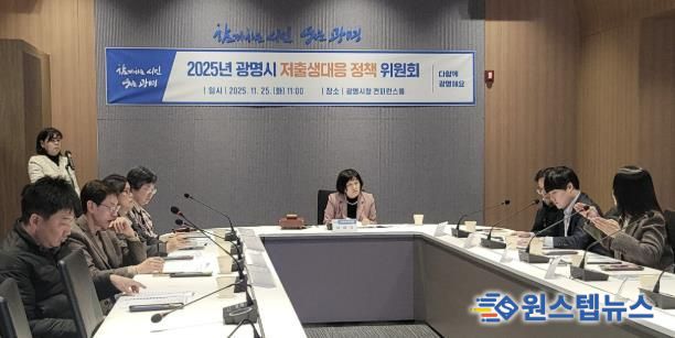 25일 시청 컨퍼런스룸에서 저출생대응정책위원회 회의가 진행 중이다