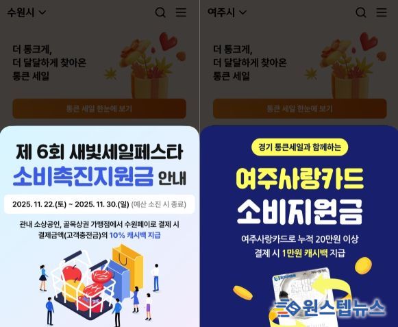 통큰 세일 기간 동안 일부 지차체가 자체 프로모션을 진행하고 있다