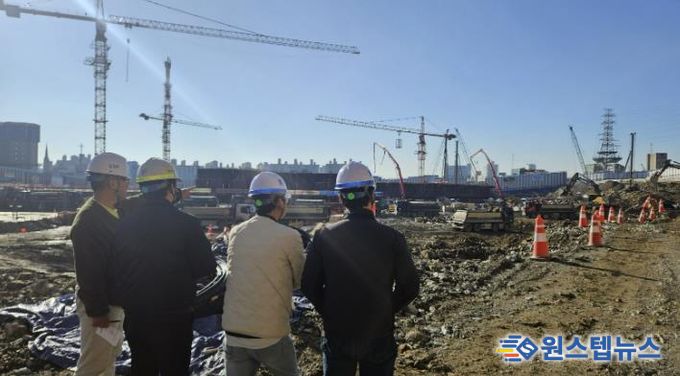 지난 28일 이목동 공동주택 신축 건설공사장을 점검하는 모습