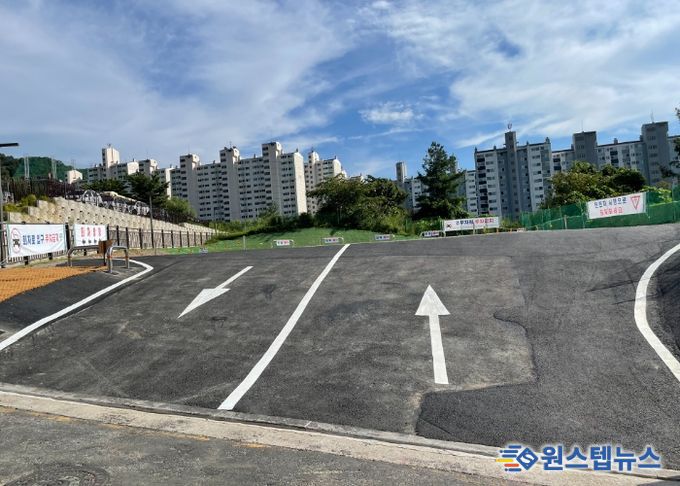 어람초·중학교 및 시립 어린이집 임시 회차·주차공간 조성 후 사진