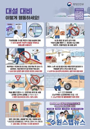 안산시, 강설 예보 행동 요령 전파… 24시간 대응체계 가동