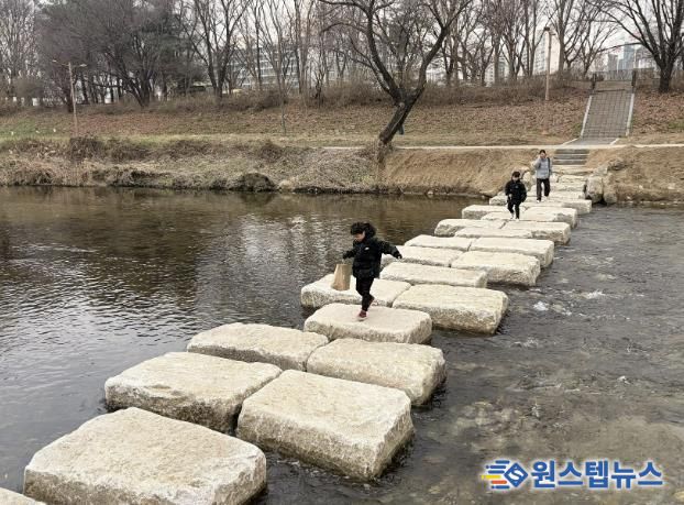 성남시 분당구 구미동 성남물빛공원~무지개마을 잇는 탄천 징검다리