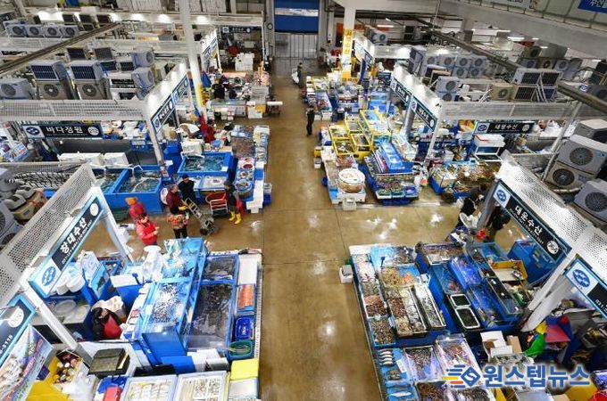 수원시농수산물도매시장 수산동 전경