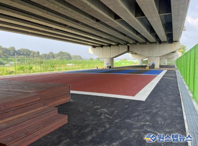 국도39호선 고가 하부(대장동)에 조성된 격파장