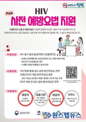 평택시, 에이즈 바이러스 노출 전 예방요법 지원