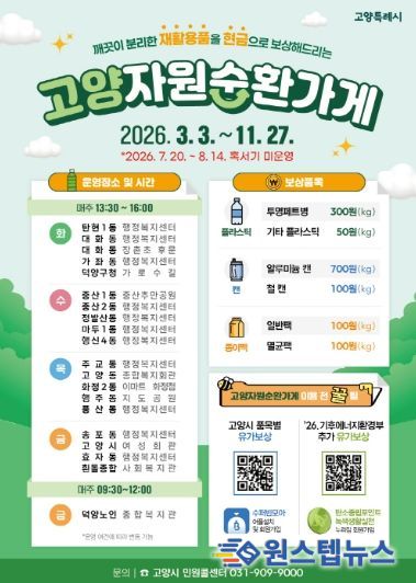 고양자원순환가게 운영 안내문