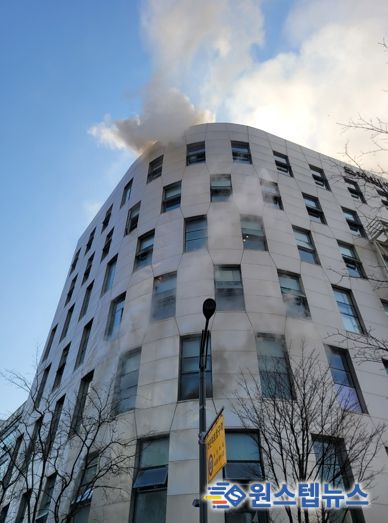 28일 화재 발생한 분당구 백현동 건물 모습