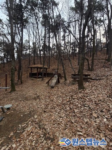 시설이 노후화된 수지구 광교산 숲길 전경