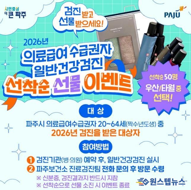 파주보건소, 의료급여수급권자 일반건강검진 독려 나서