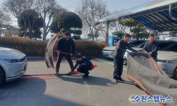안성시, EV공용차량 충전시설 화재진압 대응훈련 실시
