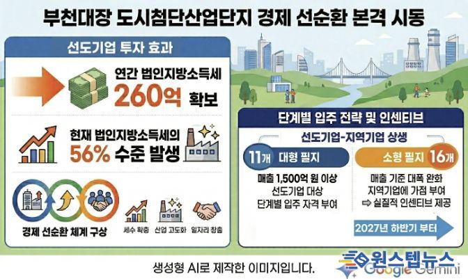 부천대장 도시첨단산업단지 선도기업 법인지방소득세 확보 및 지역기업 인센티브 관련 이미지(AI 생성 이미지)