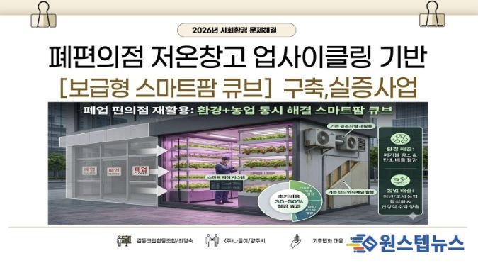 양주시 사회적 기업 ‘감동크린 협동조합’, 폐설비 업사이클링 스마트팜 모델로 경기도사회적경제원 공모사업 선정